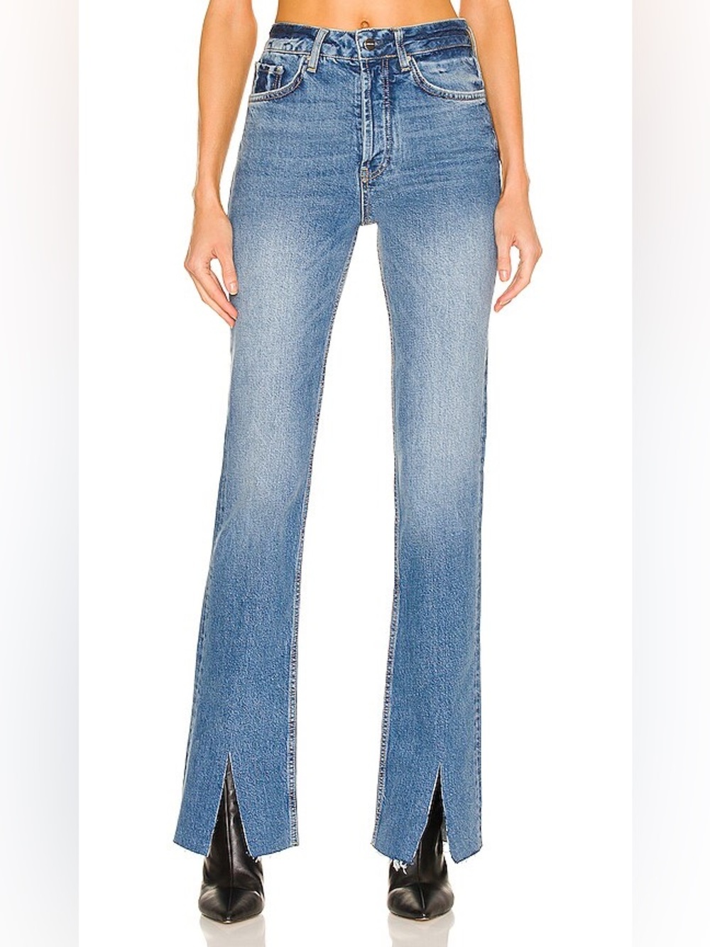 Anine Bing Roxanne Split-Hem Jeans